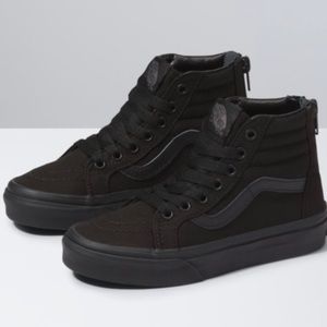 Kids hi top vans all black